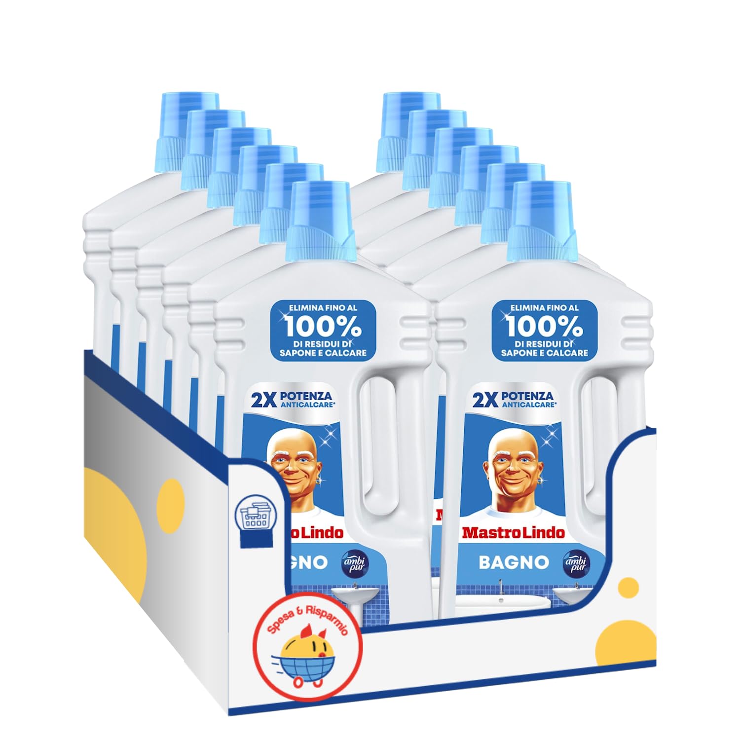 Detergente bagno multiuso 930 ml – Pulizia anticalcare e brillantezza – Variazioni 4/8/12 Pezzi (12)