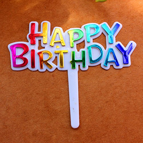 Warmtree Colourful Happy Birthday Cupcake Picks Cake Toppers,Pack Of 50 #TOP3