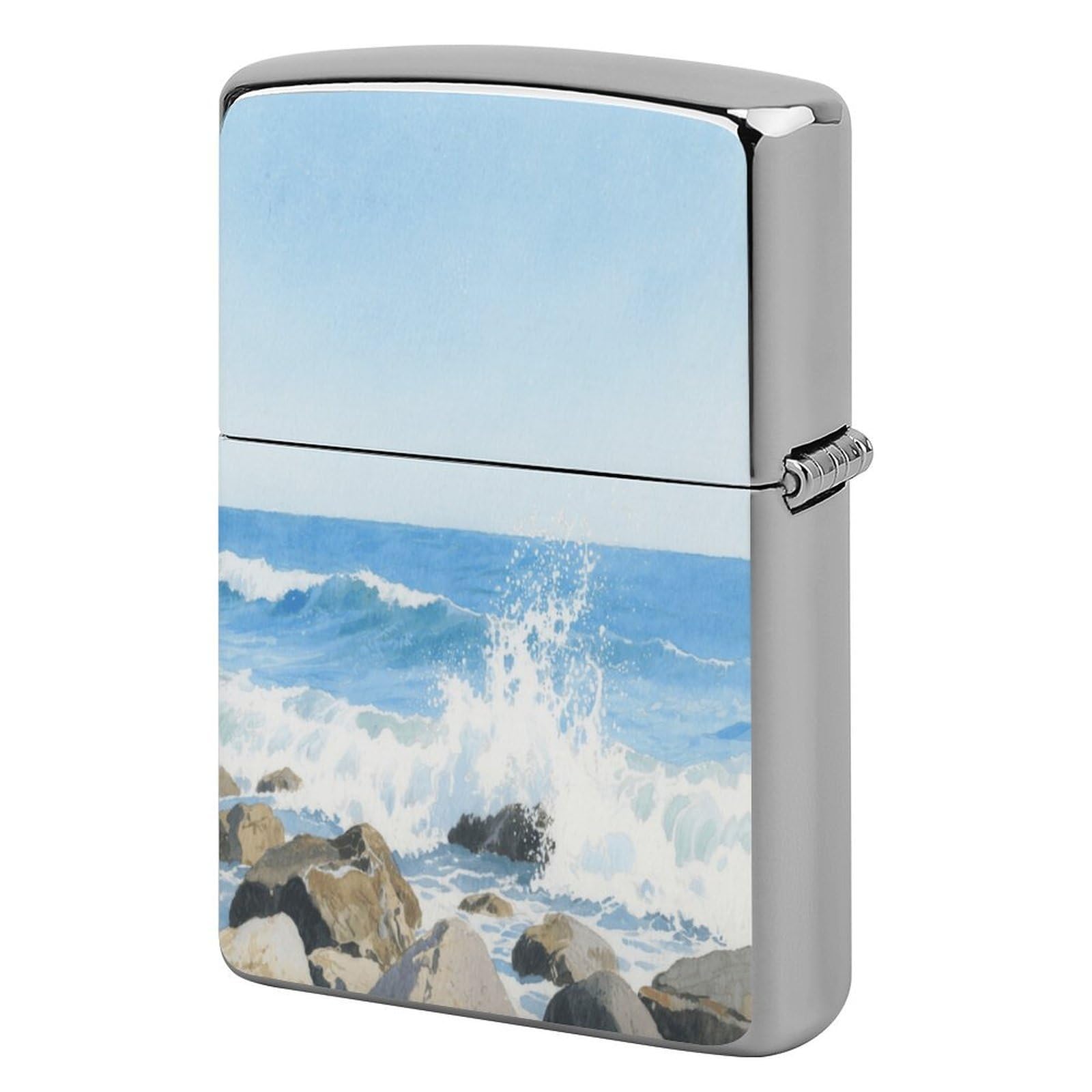 Fekiloot Style Glacier Cracks Lighter Case Cover Metal Lighter Case