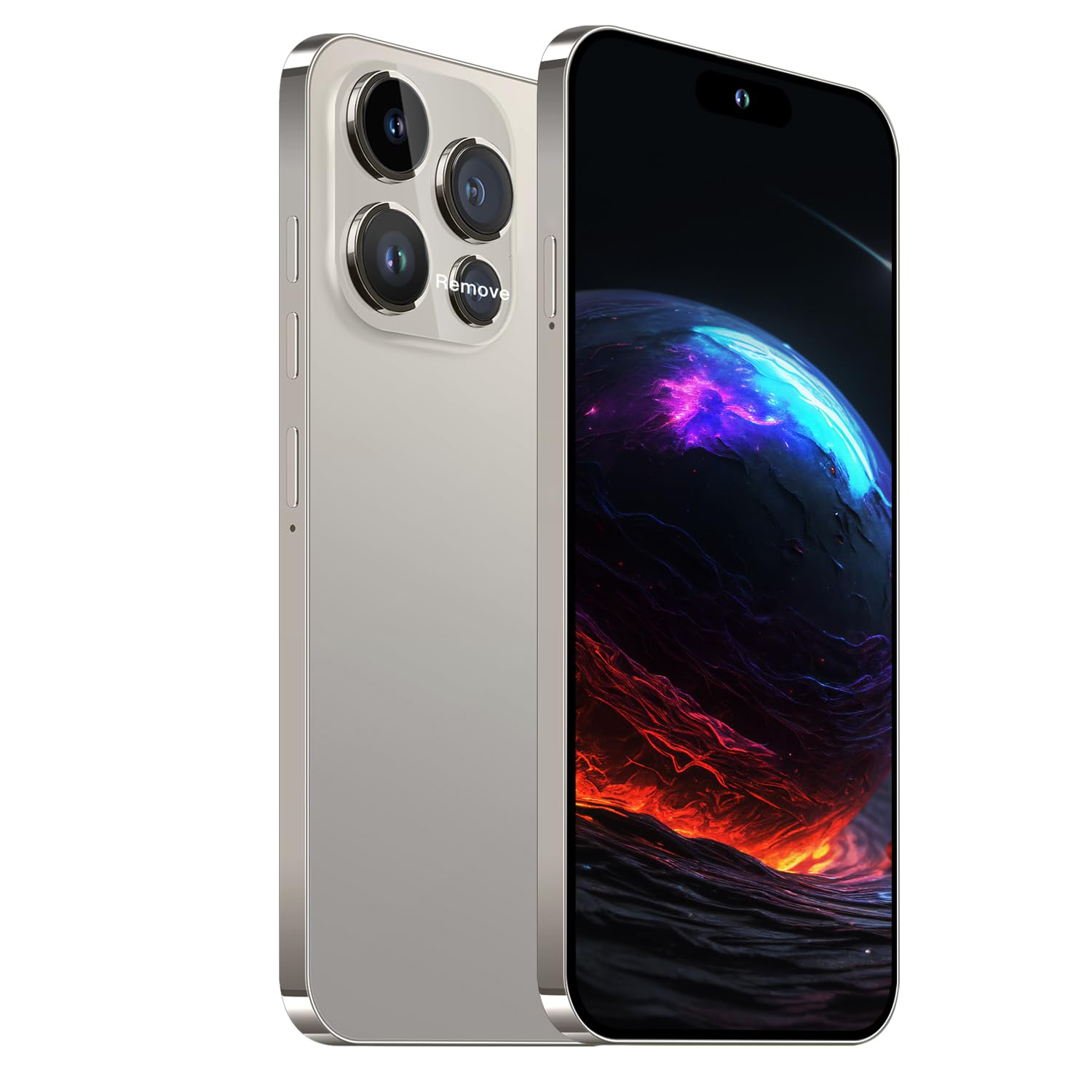 Unlocked Android Phone A15 PROMAX Android 14 Cell Phone with Dynamic Island 16GB+512GB 6800mAh,Fast Charging,HD Screen 48MP+108MP Camera Cell Phone with 5G Dual SIM Smart Phone (Natural Titanium)