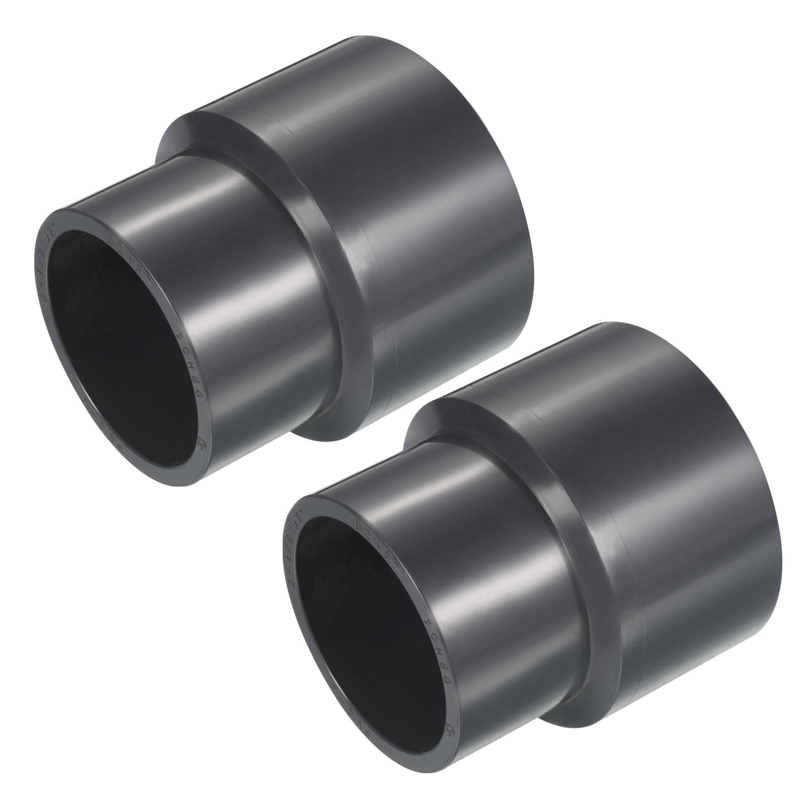 YOKIVE 2 Pcs UPVC Reducer Fitting, Straight Adapter Connector Connect Pipe Socket Schedule 80, Great for Bathroom Kitchen