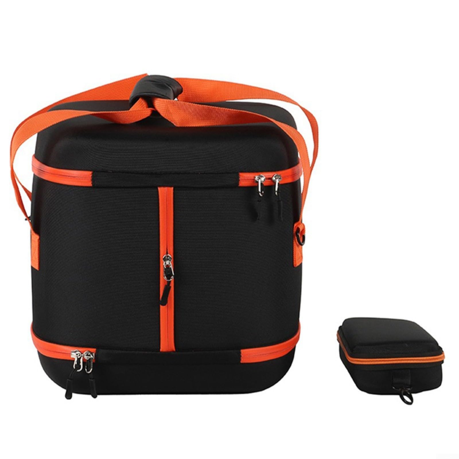 EVA Storage Case 2 con borsa per microfono, custodia rigida antiurto per il trasporto, 33,5 x 28 x 36 cm, nero per arancione (nero)