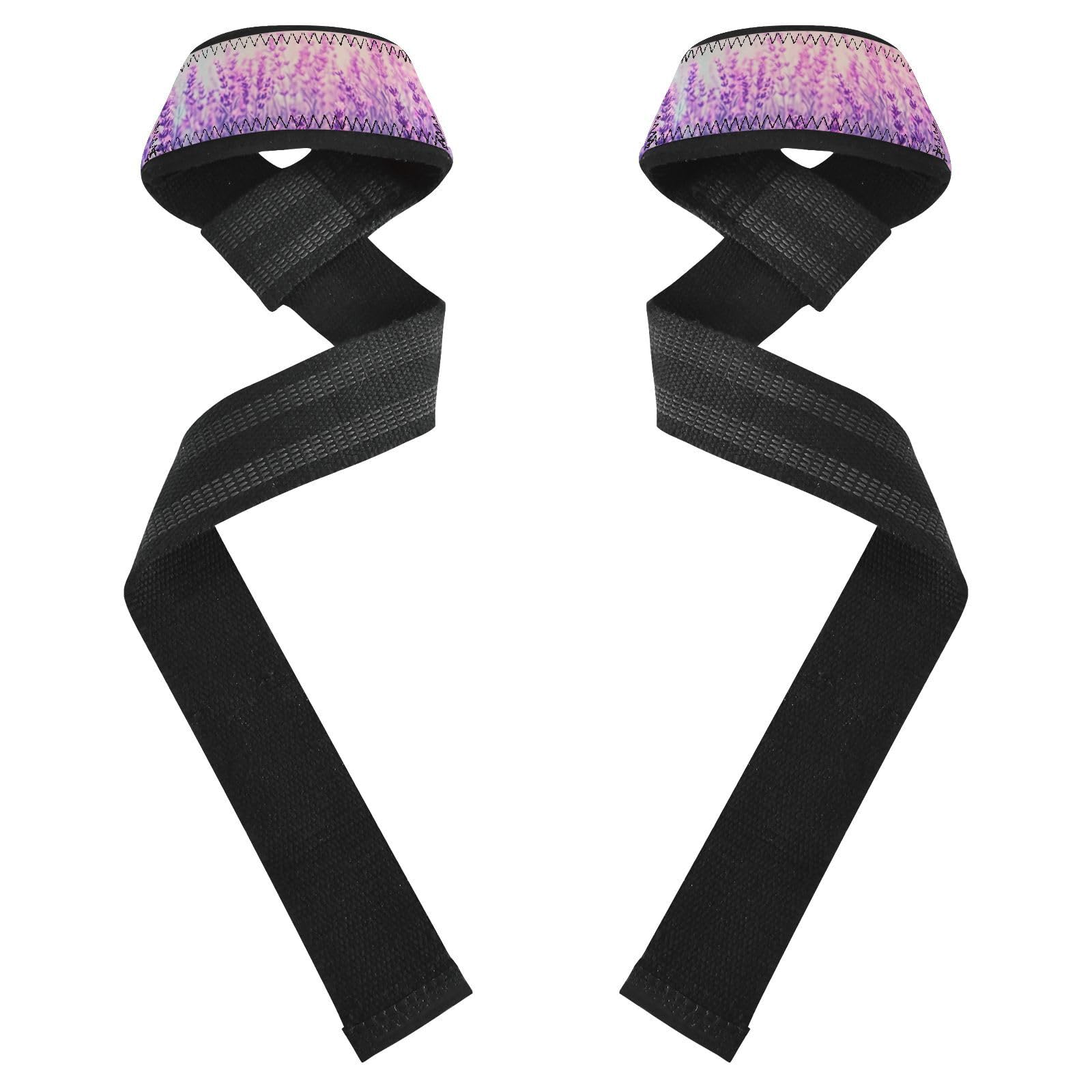 Nander Beautiful Lavender Wrist Straps for Weightlifting,Lifting Straps with Neoprene Cushioned Wrist Padded and Anti-Skid Silicone for Strength Training,Bodybuilding,Deadlifting