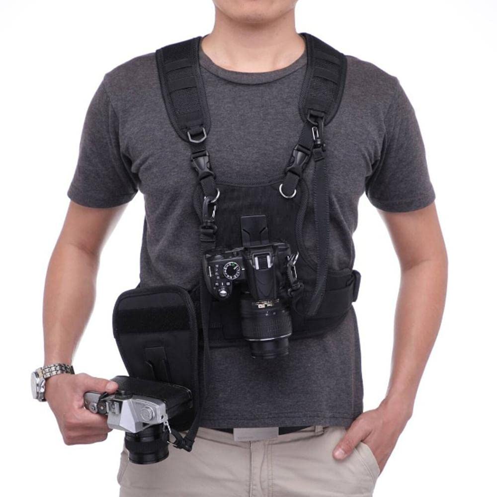 Tracolla Trasporto 2 DSLR. Camera Doppia Tracolla, Chest Harness Belt System Vest Fotografia for SLR/Videocamere Tracolla Donna