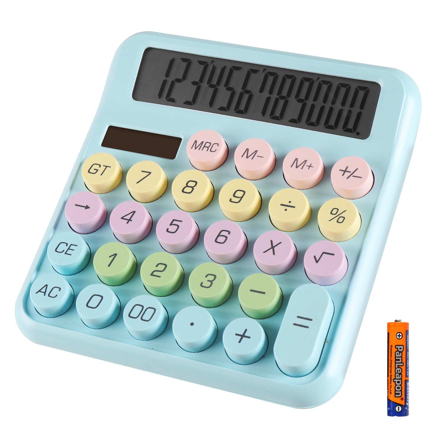 HIHUHEN Taschenrechner, Geschäft Standard-Taschenrechner Dual-Power (Solar und Batterie) Tischrechner (HY-2208)