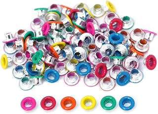 FoRapid 3mm/1/8 Aluminum Quicklet Eyelets-Scrapbooking/Birthday Wedding Greeting Holiday Card/Paper Craft/Luggage Cruise Tag/DIY Album/Clothing etc-Pre-Cut Back Slit Set with a Pen-84 PCS (Vivid)