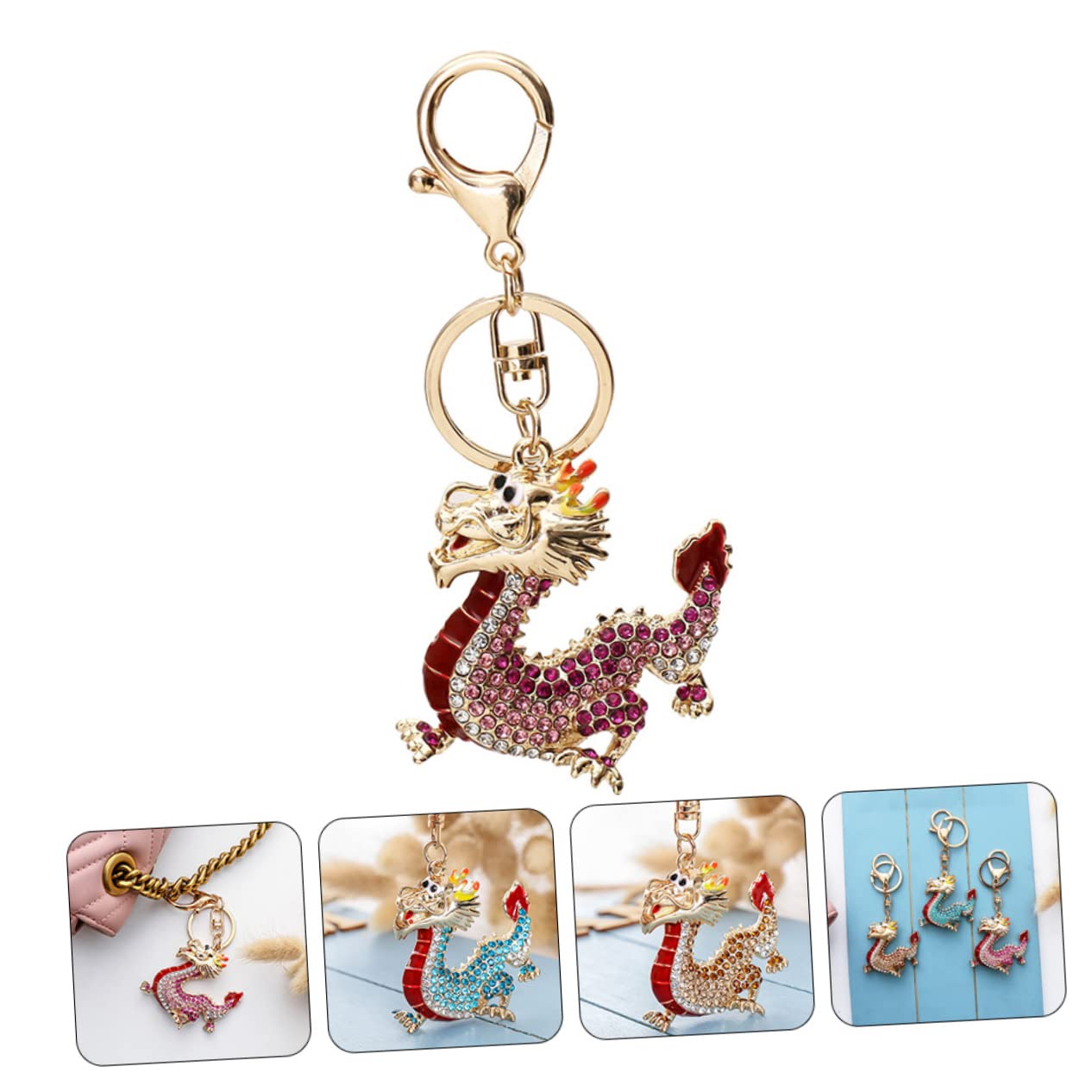 Brelok Feng Shui, 2 sztuki breloków samochodowych w kształcie smoka, dekoracja samochodu Feng Alloy