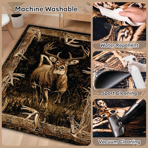 Tapete Decorativo Deer Hunting estilo rústico 3x5 pies miniatura 4