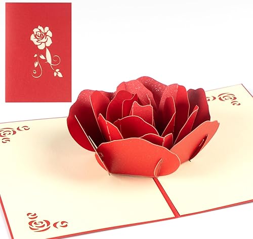 Tarjeta de felicitación emergente, tarjeta de felicitación 3D de rosas para novia, esposa, madre, abuela, día del profesor, día de la madre,