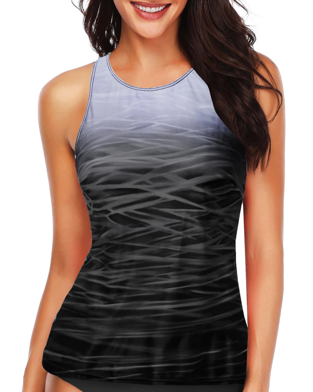 Holipick Tankini Tops for Women High Neck Swim Top Only