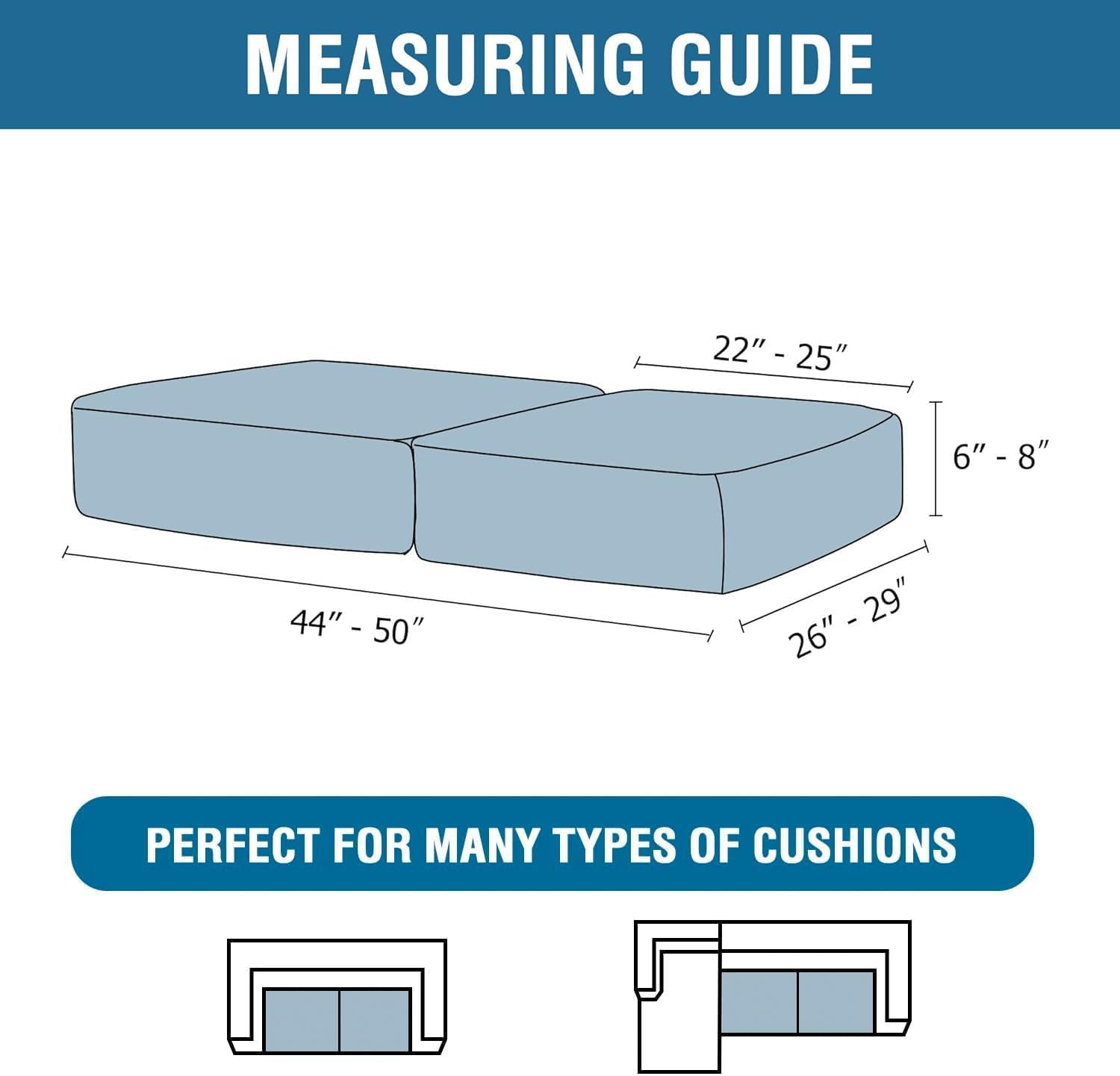 H.VERSAILTEX 100% Waterproof Couch Covers for 2 Cushion Couch Sofa Stretch Couch Covers Thick Dual Fleece Fabric Couch Cover for Dogs Washable(2 Pieces Loveseat Cushion Covers, Sand)