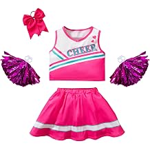 Kids Girls Cheerleader Costumes Halloween Dress Up Role Play Birthday Paty