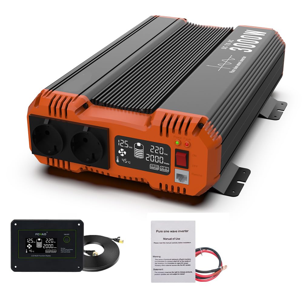 Generic Inverter a onda sinusoidale pura 6000 W DC 24 V a CA 220 V 240 V 50 Hz Potenza continua 3000 W adatto per casa e camper