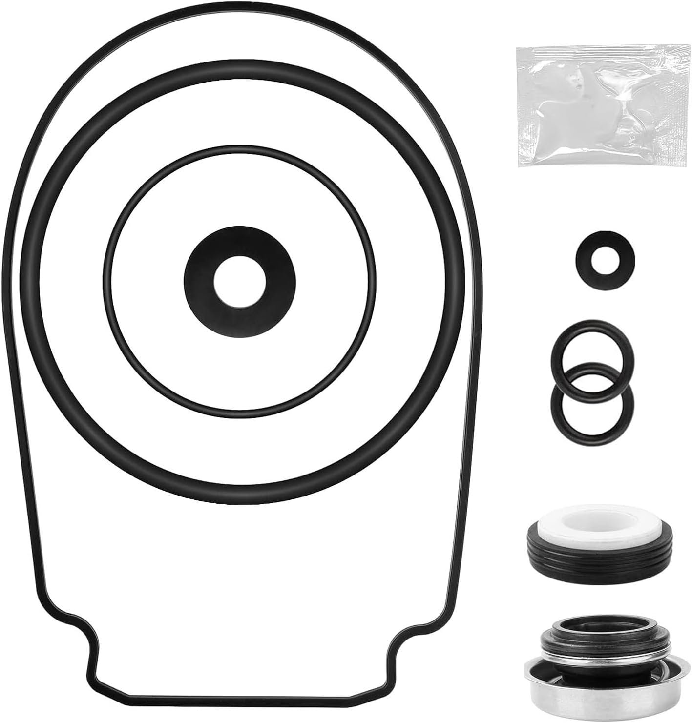 Seal Gasket Repair Kit Replacement for Pentair WhisperFlo IntelliFlo Pool Pump,Include Impeller Gasket, Drain Plug O Rings, Lid O Ring,Diffuser O Ring,PS-1000 Shaft Seal,for Built 2-1-2008 OR Later