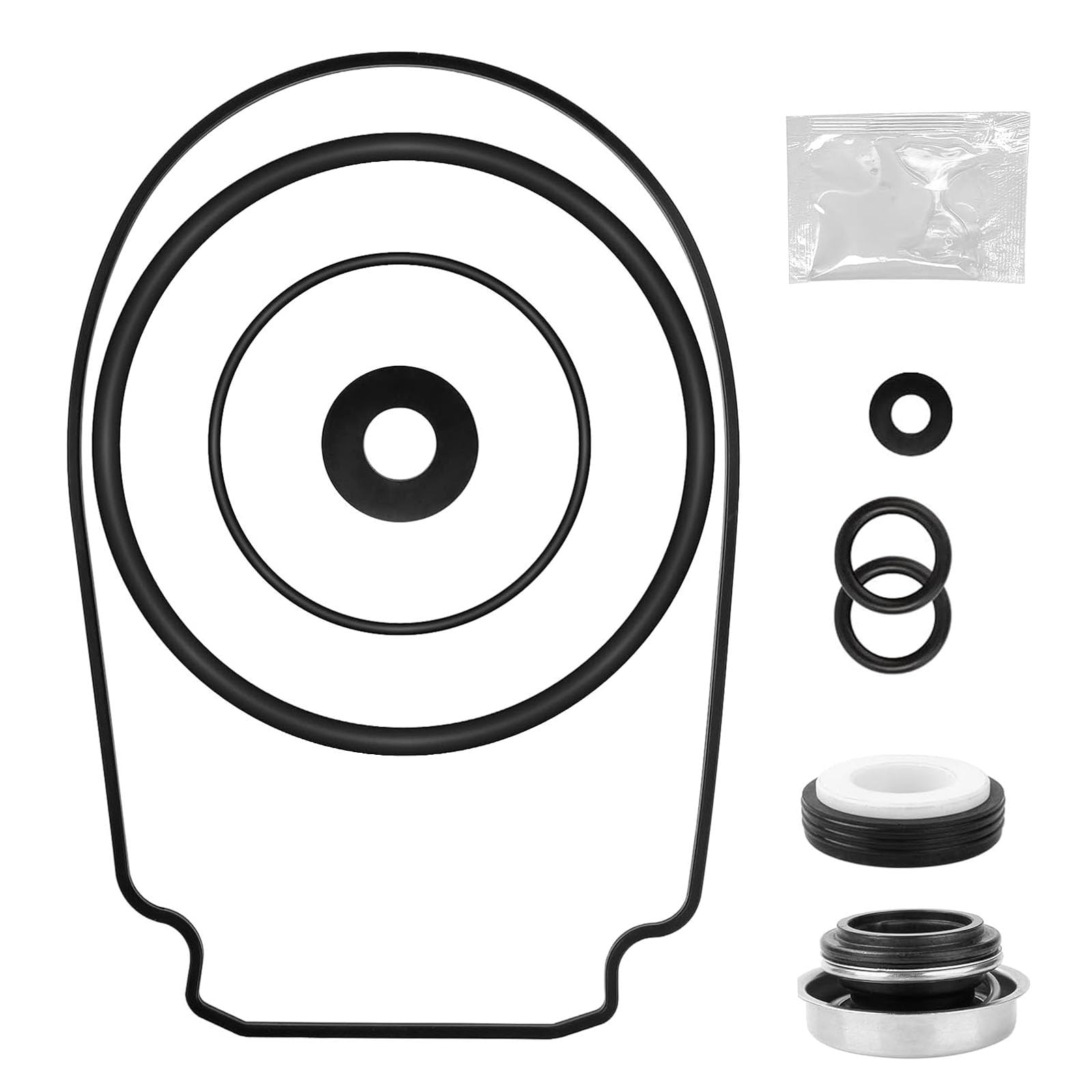 Seal Gasket Repair Kit Replacement for Pentair WhisperFlo IntelliFlo Pool Pump,Include Impeller Gasket, Drain Plug O Rings, Lid O Ring,Diffuser O Ring,PS-1000 Shaft Seal,for Built 2-1-2008 OR Later