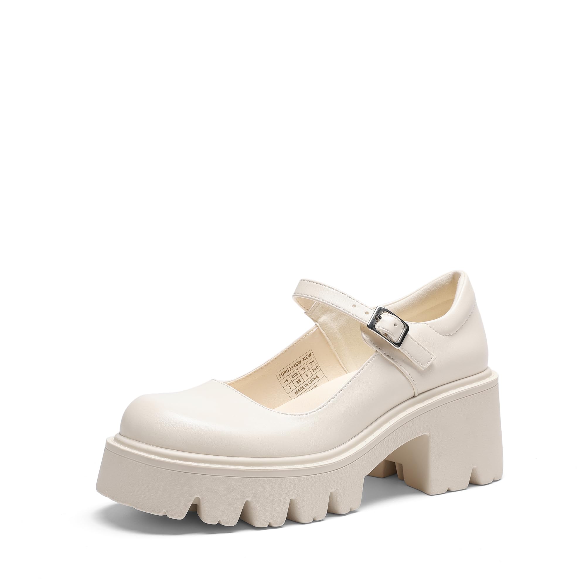 DREAM PAIRS Women's Mary Janes Shoes Platform Dress Low Heel Chunky Pumps Round Toe Ankle Strap Pumps Shoes Oxfords Esther
