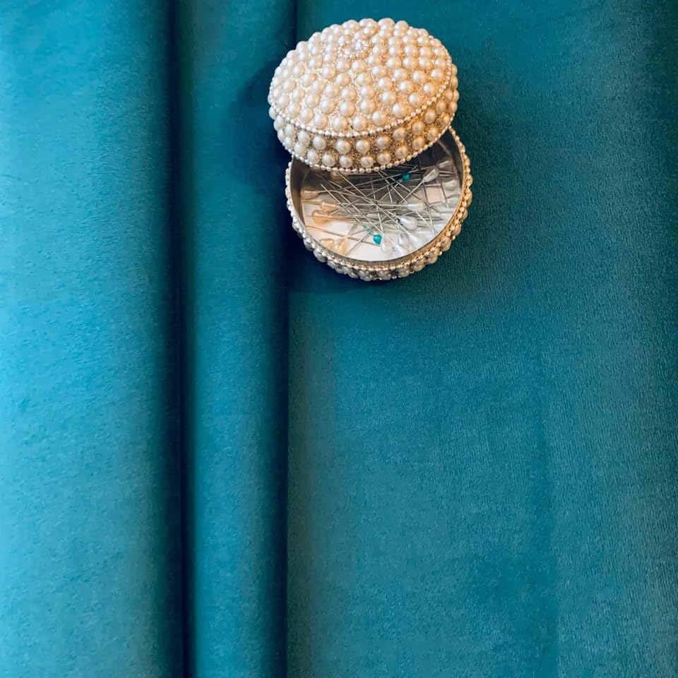 Velvet Fabric Upholstery High Quality Soft Material Cushion Throw Curtain Craft (Teal, Half Metre) — image 1
