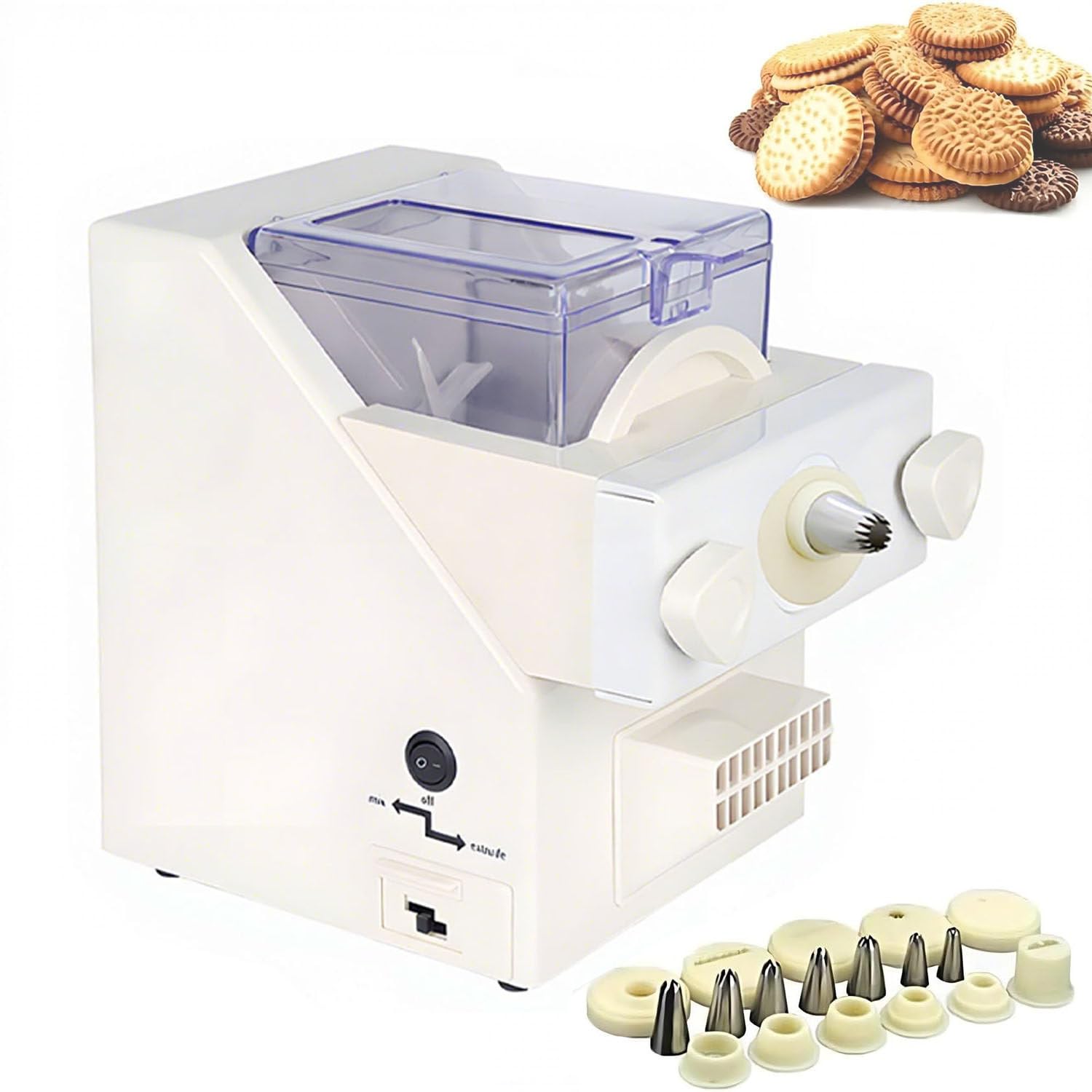 MáQuina para Hacer Galletas,Prensa EléCtrica para Galletas de 180 W con 8 Boquillas Reemplazables,para Decoración de Pasteles y Suministros para Hornear