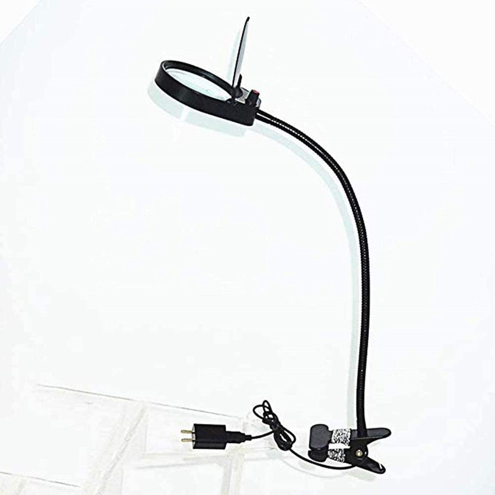 Lámpara de Abrazadera de Lupa 3X 10X con 26 Luces LED Regulable Brazo Giratorio Ajustable Mesa de luz de Utilidad Lupa iluminada para Lectura Manualidades Reparación Lupa,Negro Safehappy