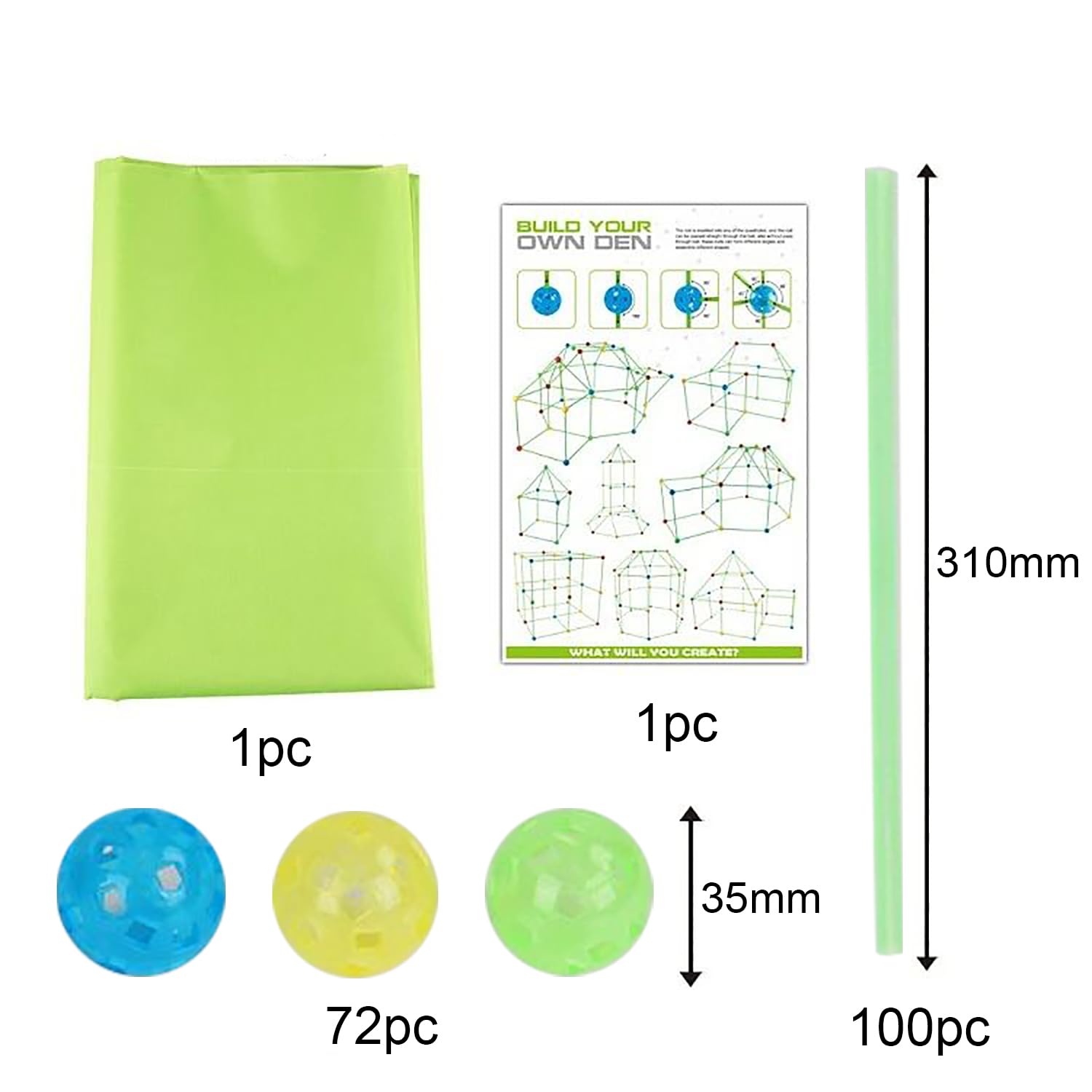 Höhle Bauen Set, Höhlenbauset, 175pcs DIY-Bauset Set, Im Dunkeln Leuchtendes, Geeignet zur Entfaltung der Fantasie, STEM Lern‑ & Höhle für Indoor & Outdoor