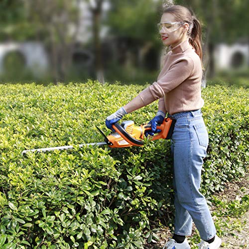 GARCARE 20V Cordless Hedge Trimmer/Tree Trimmer/Hedge Clippers with 1 Hour Quick Charger and 2.0Ah Li-Ion Battery, 24inch Laser Cut Blade, Rotary Cutting Head
