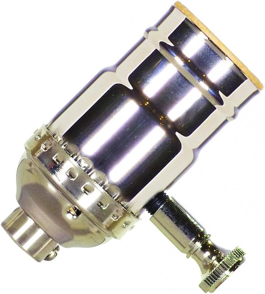 Satco 80-1043 150W Full Range Turn Knob Dimmer Socket Polished Nickel