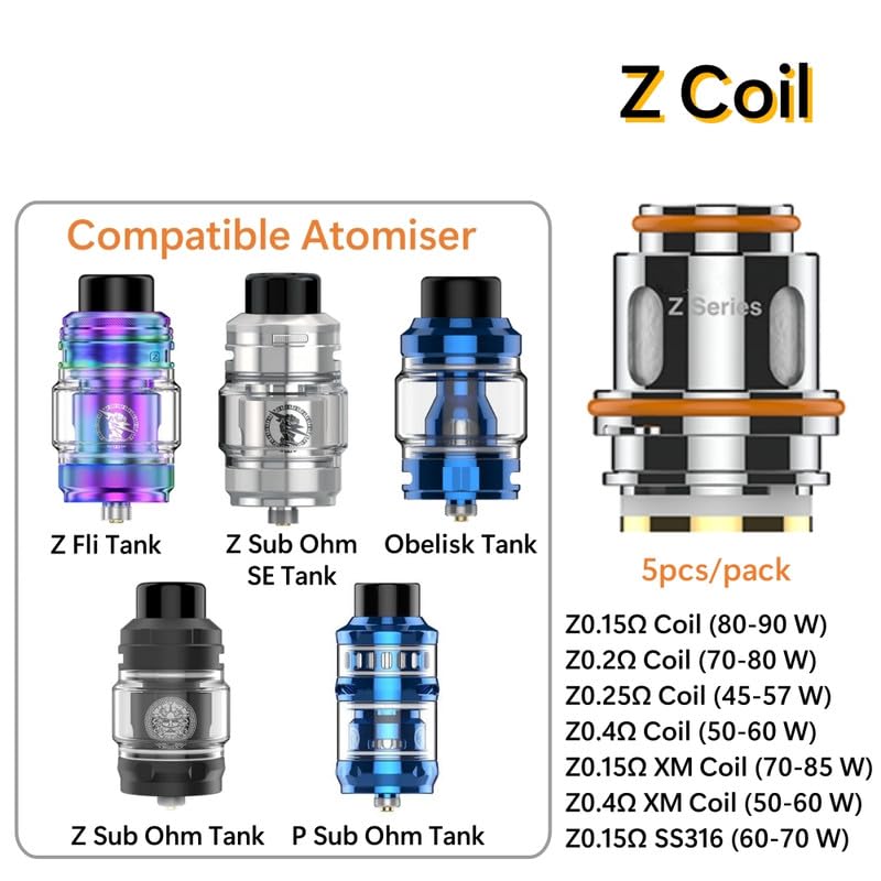For Geekvape Z XM Coil 0,4  [DTL 50-60 W] Rsistance Compatible avec les