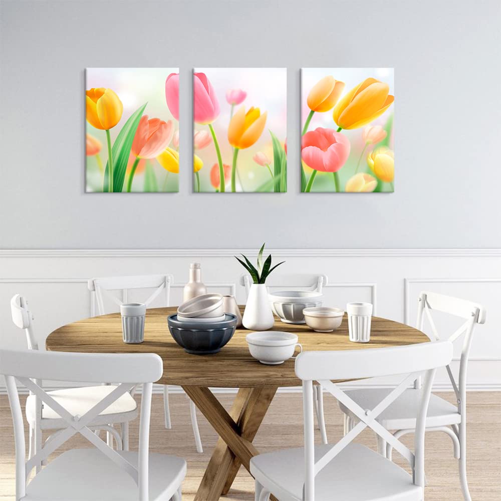 Amazon.co.jp: 7Fisionart アートパネル 3枚 絵画 花の絵 モダン 
