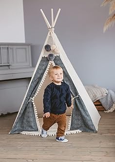 RongFa Teepee Tent for Kids-Portable Children Play Tent Indoor Outdoor (Door Fight Wave)