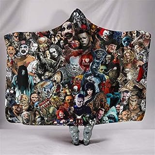 Novelty Hooded Blanket Horror Movie Blanket Halloween Mysterious Ghost Blanket Horror Movies Watching Protecting Blankets Game Play Tricks Blanket Kit