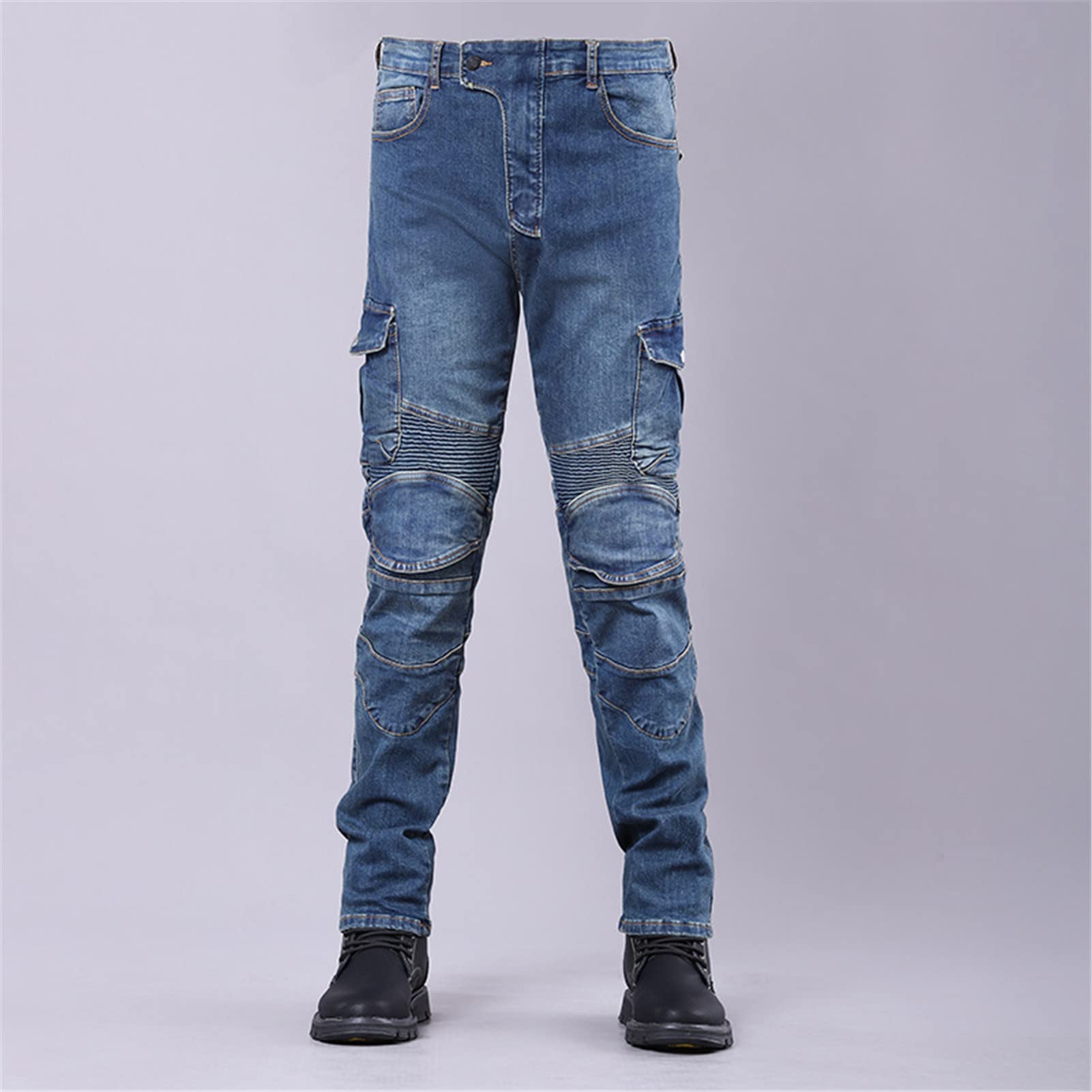 Pantaloni da Motociclista Pantaloni da Motociclista in Denim Jeans da Motociclista con Pannello Elasticizzato Fodera di Protezione in Aramide Pantaloni da Motociclista