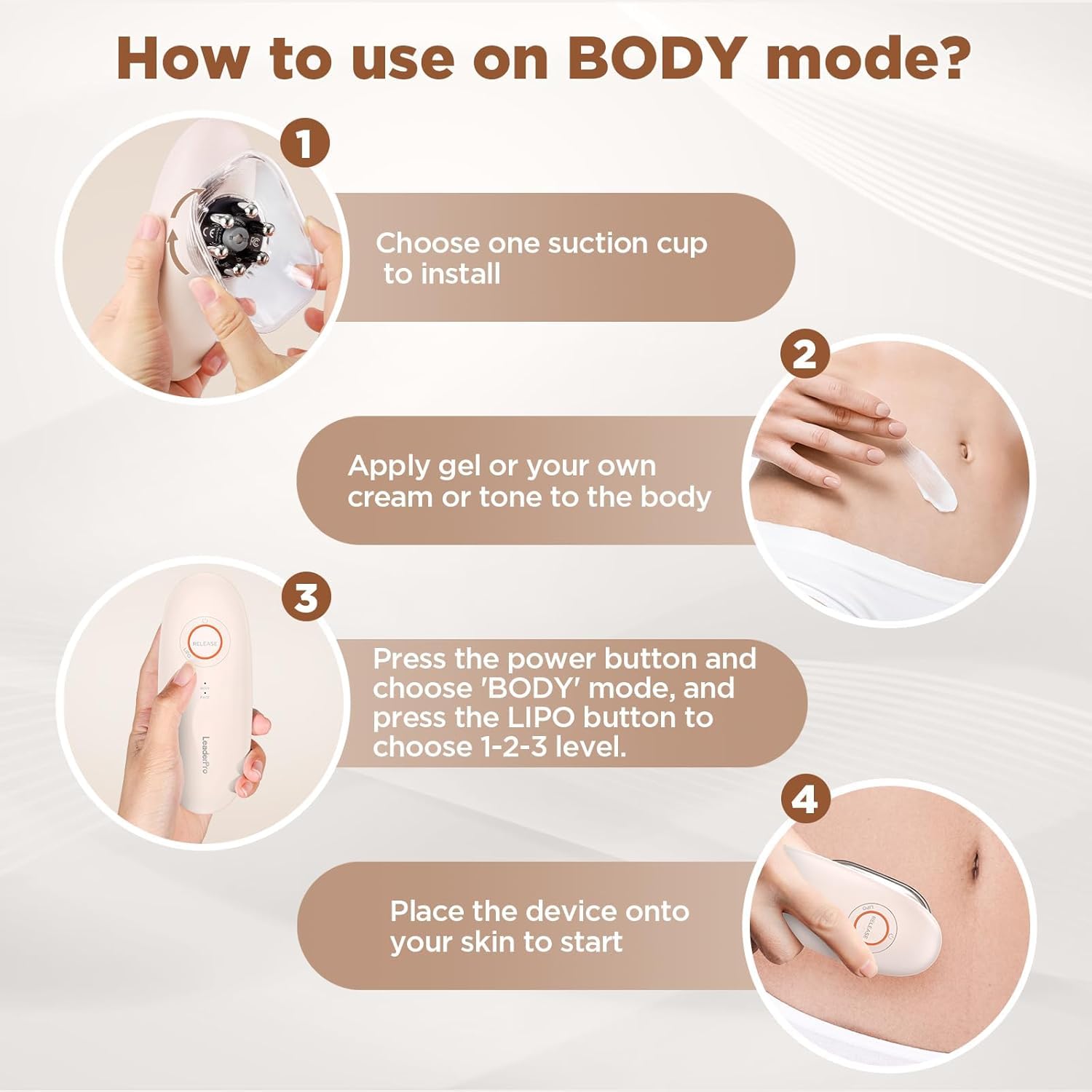 Masajeador Anticelulítico Eléctrico con Ventosas de Vacío, EMS y Luz Roja, 3 Niveles, Efecto Lifting, Masaje Profundo y Drenaje Linfático para Abdomen, Piernas, Glúteos, Brazos y Rostro, Rosa