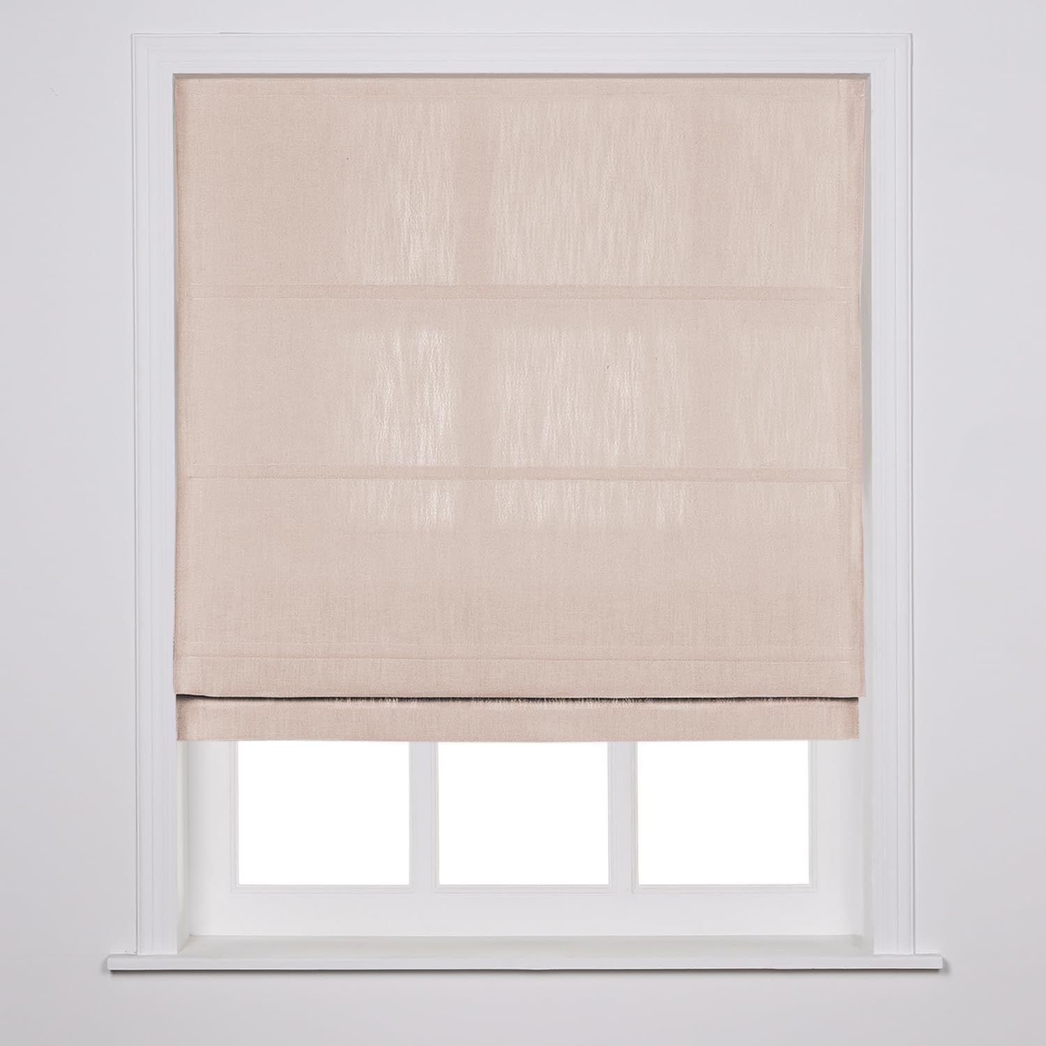 ChadMade Cordless Roman Shade for Kitchen Windows, Customized Roman Window Shade Blackout Roman Shade Washable Fabric, 46 Pink, Install Hardware Included, 1 Piece, Cary Collection