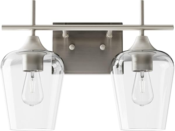 VONLUCE Vanity Lights for Bathroom, Modern Bathroom Lighting Fixture Over Mirror with Clear Glass Shade, Wall Sconce for