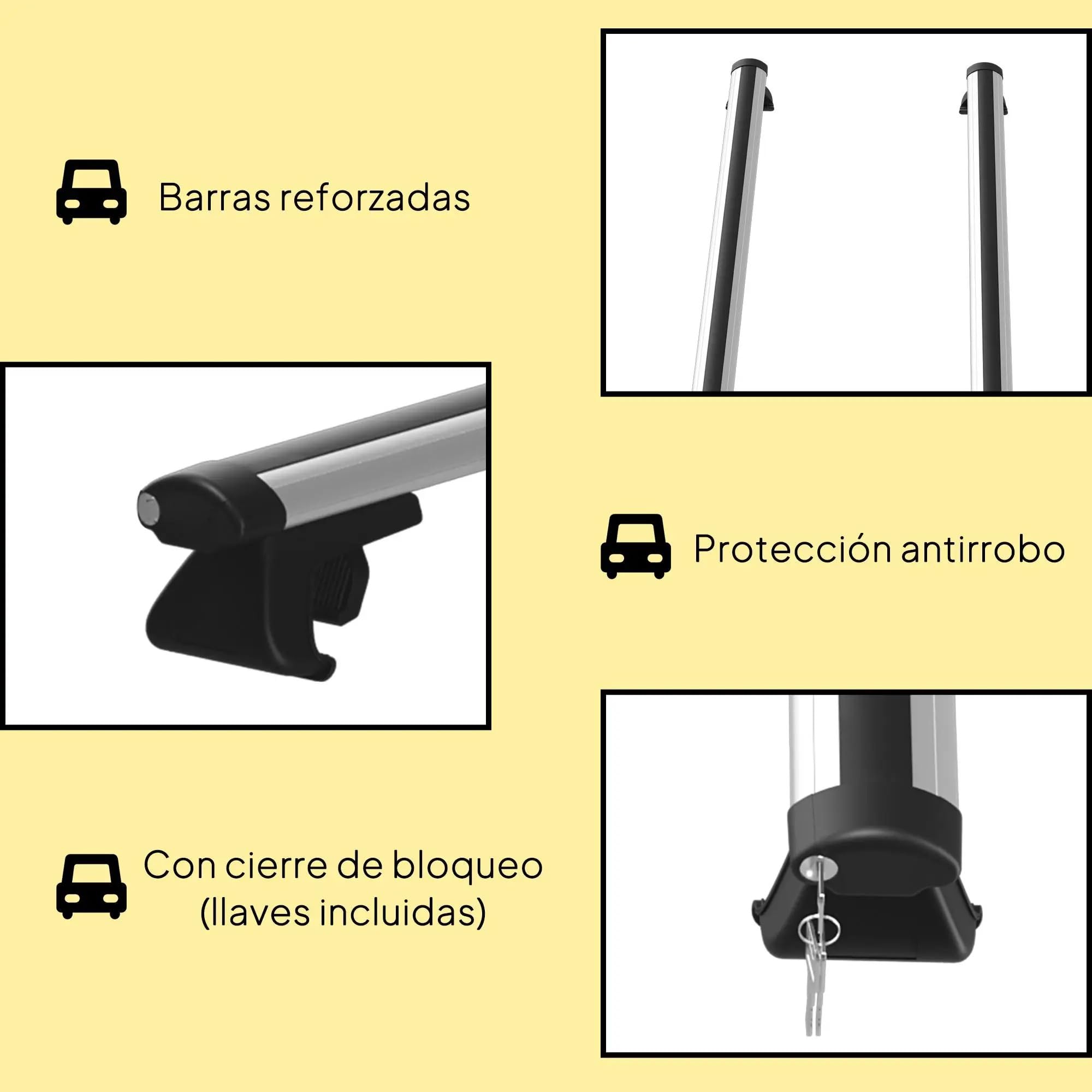 Relingträger Universal-Dachträger-Aluminium-Set