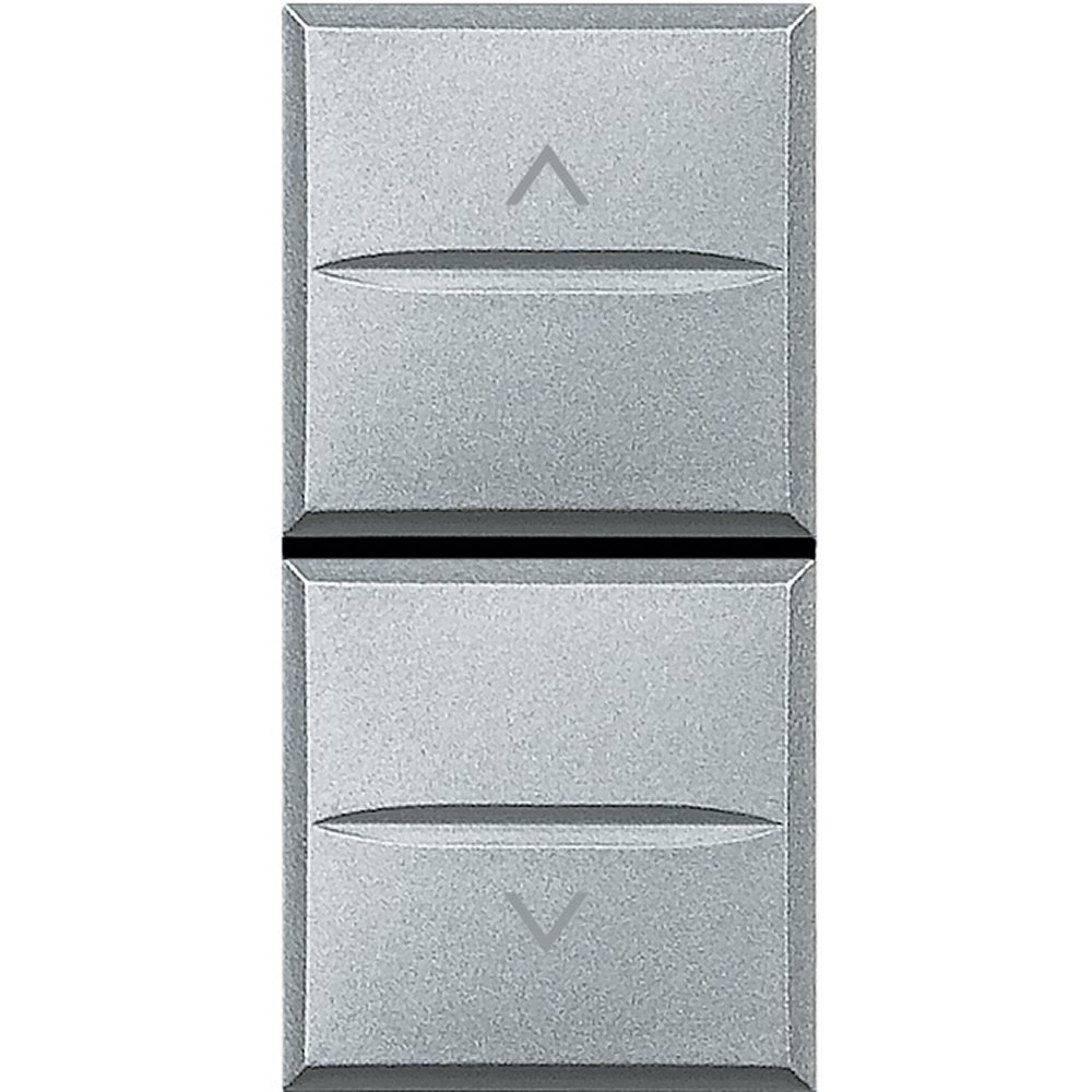 Bticino HC4037 Double Poussoir Interbloqué pour Volets Roulants Axolute, 1 Module, Finition Aluminium, Lot de 10