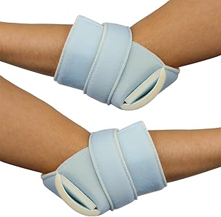 Mobiclinic, Par de taloneras antiescaras, Pack derecho e izquierdo, Para codo, Talón, Marca española, Prevención escaras, Algodón, Talla única, Ajustable, Lavable, Color azul