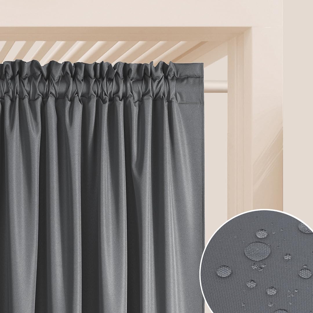 ROOM99 Garden Line - Cortinas para Exteriores con Ojales, 155 x 200 cm de Ancho x 200 cm de Alto, Resistente a la Intemperie, Impermeable, protección Solar, para jardín, Resistente al Viento, Color — view 21
