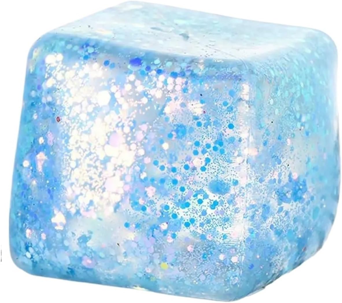 Maltose Cube Stress Squeeze Item Decompression Small Ice Cubes Anti Slow Rebound Polar Light Colorful(Blue)