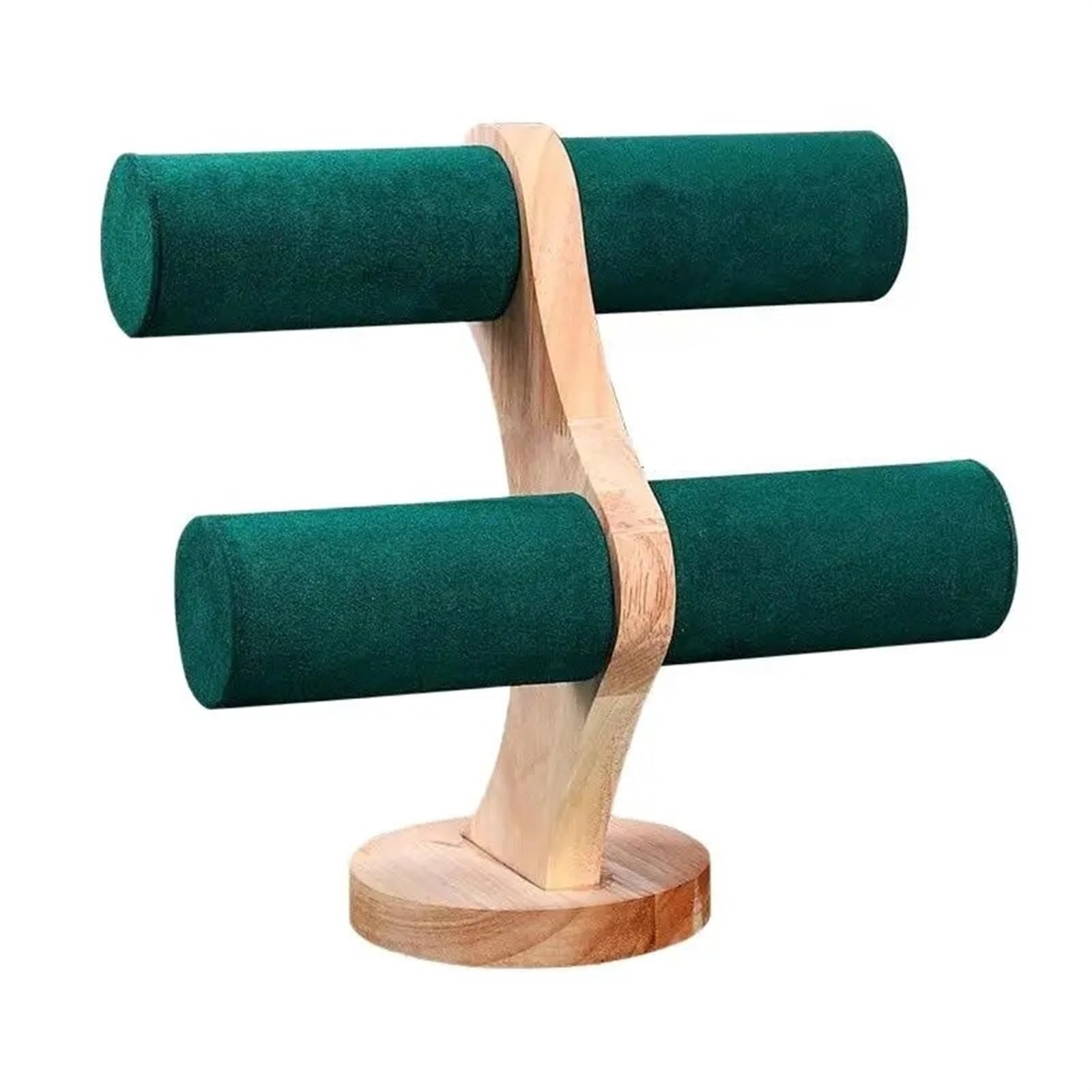 XPJYUA Watch Stand Watch Display Stand DIY Double Layer Rack Organizer Wood Jewelry Bracelet Storage Chain Hard Holder Assemble(Green)