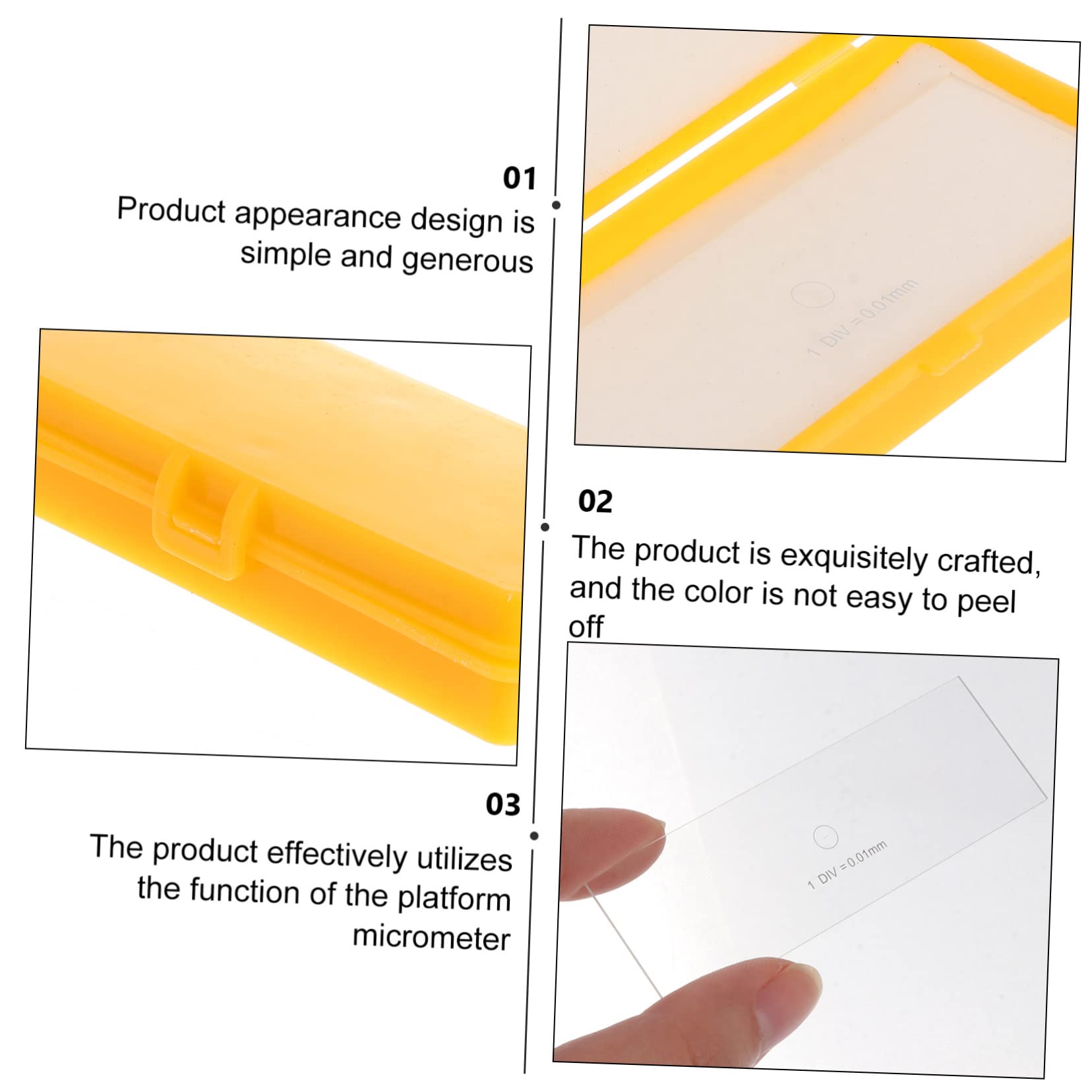 CHILDWEET Platform Micrometer Microscope Camera Slide Calibration Slide Ruler Reticle Accurate Calibration Slide Polorid Camera Slides for Microscope Stage Micrometer Micrometers Glass