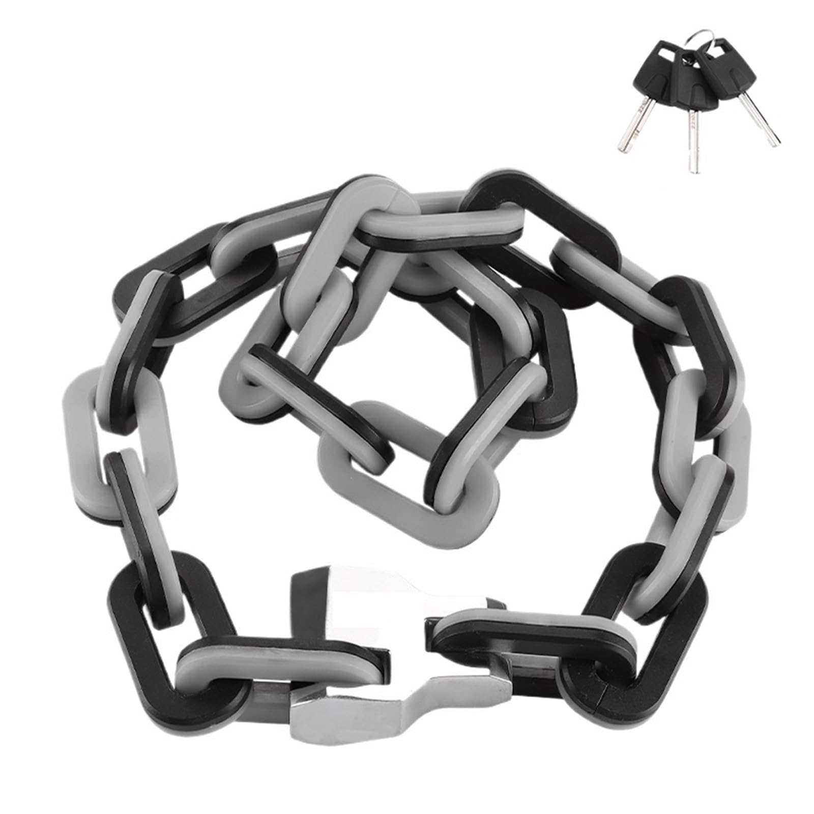 Chain Lock Bicycle Chain Lock MTB Road Bike Heavy Duty Safety Anti-Theft Motorbike Lock(Grey)