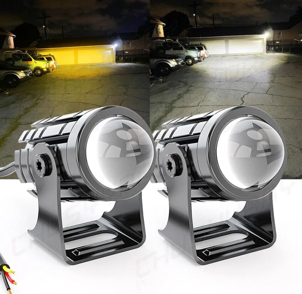WESSER U1 Mini Driving Fog Light Projector Lens Led Spotlight Dual Color Led Light White & Yellow | High/Low Beam System With On-Off Switch Universal For Motorcycle,Bikes&Scooters (Pack Of 2, 36W)-image-47