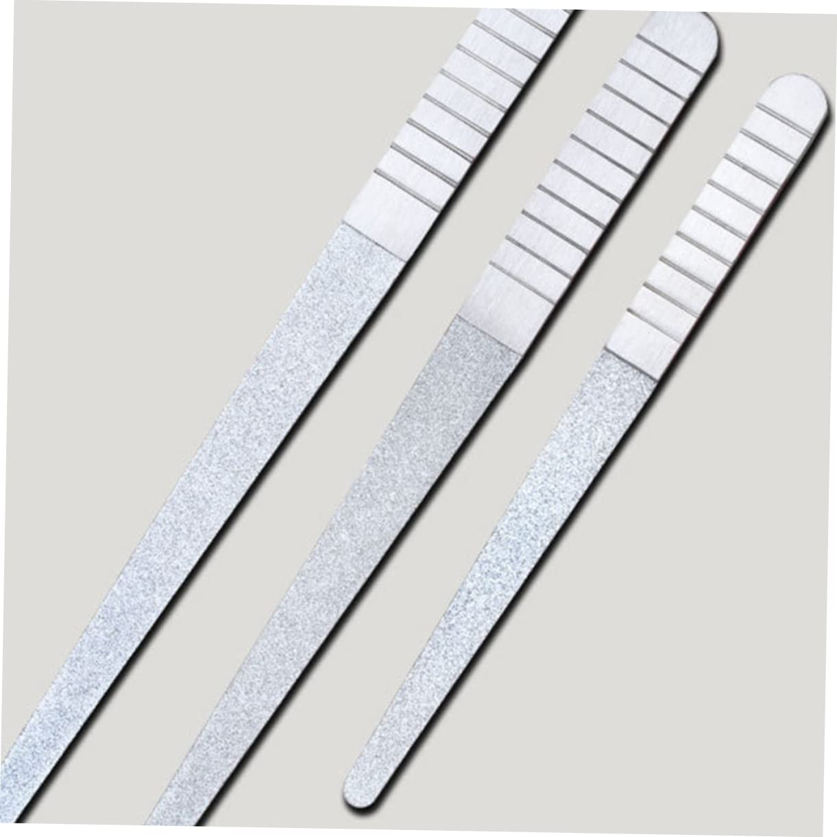 Healvian 18piezas Limas De Uñas De Acero Inoxidable De Doble Cara Para Manicura y Pedicura Herramienta De Pulido y Lijado Para Uñas Naturales y Postizas