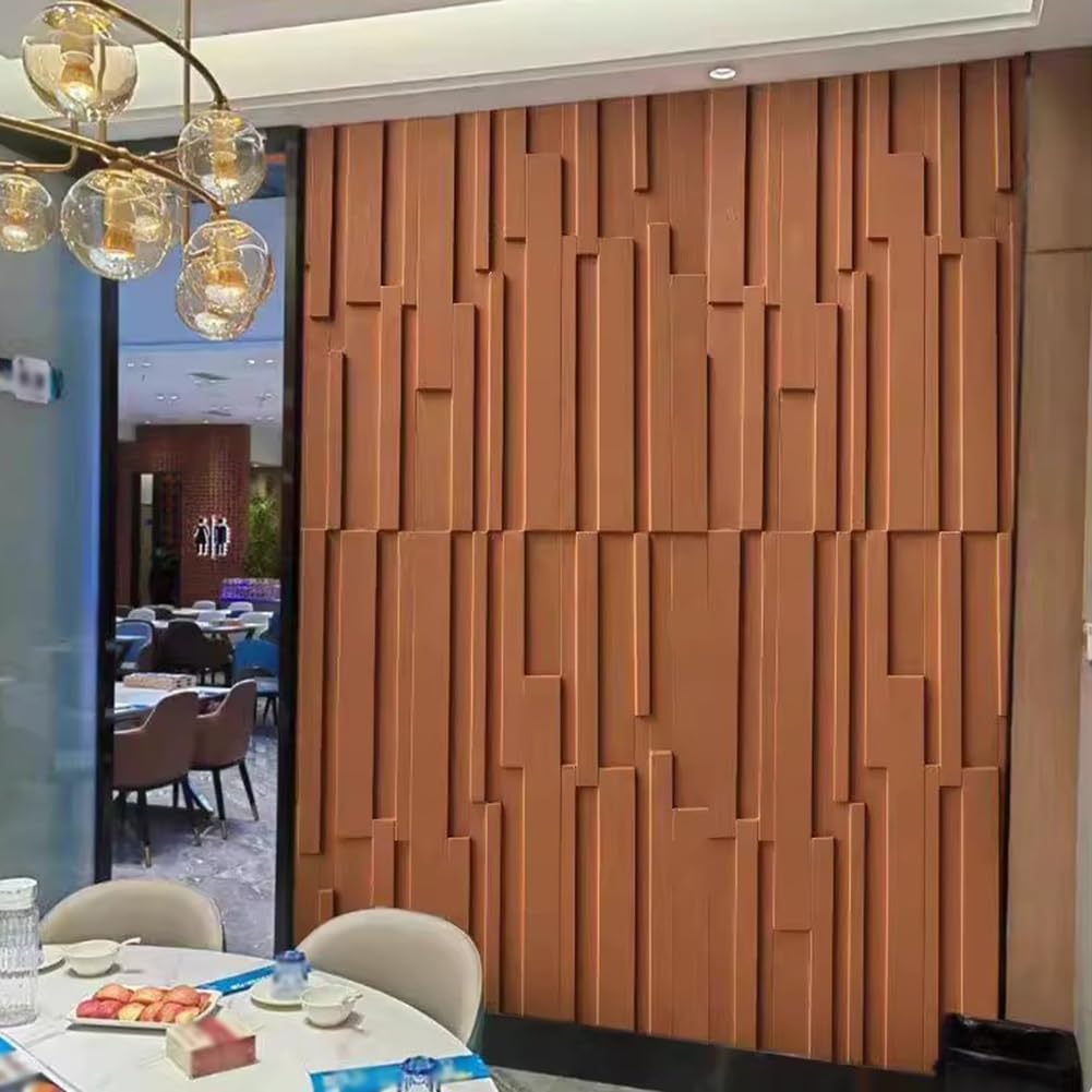 Paneles de pared 3D para decoración interior y exterior, paneles de pared con textura de madera sintética, impermeables, para baño, 120 x 60 x 1,5 cm (4 piezas)