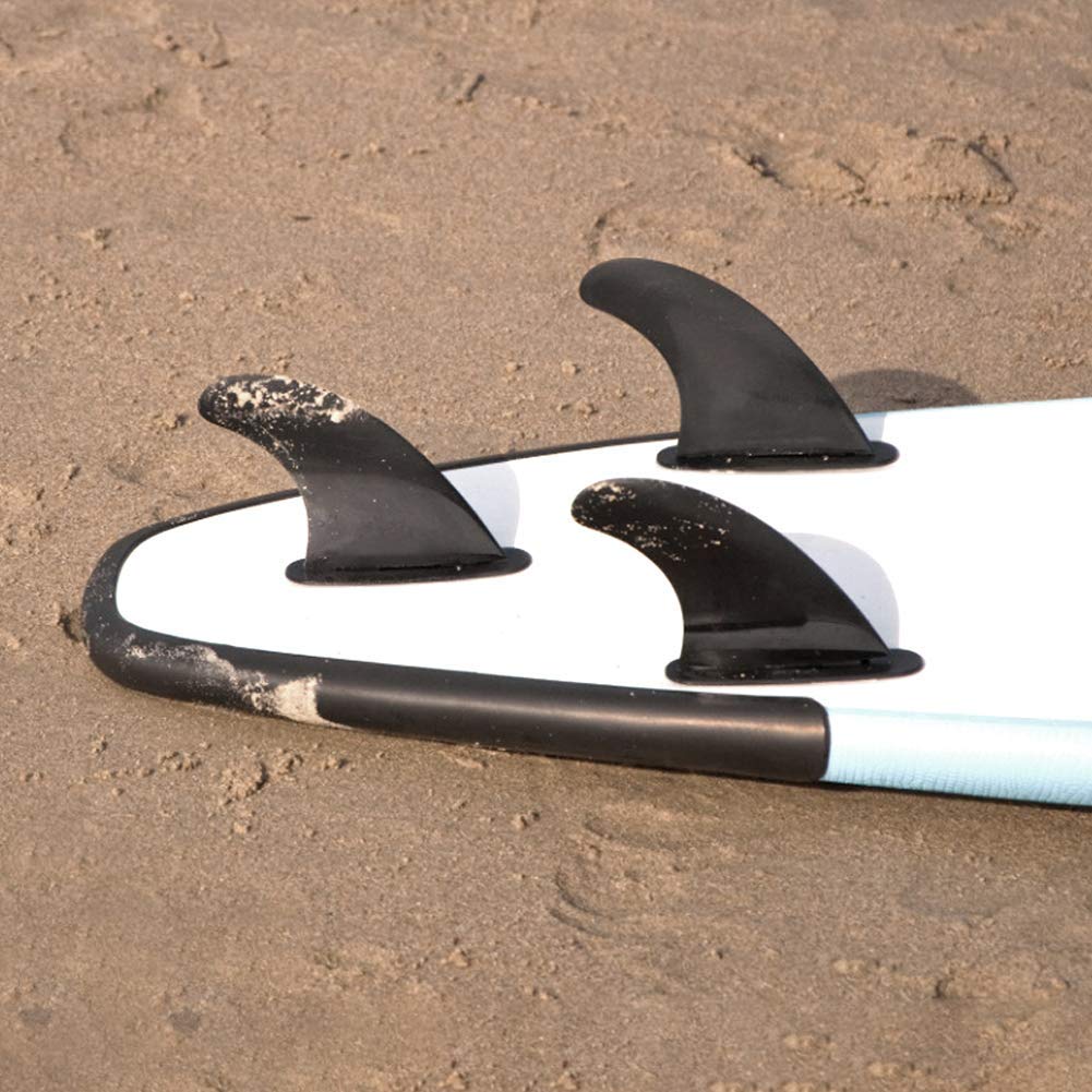 Aileron arrière de Planche de Surf, 3 pièces/Ensemble FCS2 G5 Fibre de Verre Noir aileron arrière de Planche de Surf Professionnel Accessoire de Surf Flexible pour Paddleboard