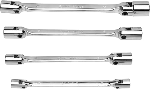 Miniatura 5 de Genius Tools Juego de llaves de vaso flexibles dobles SAE de 4 piezas (acabado espejo) - DF-504S