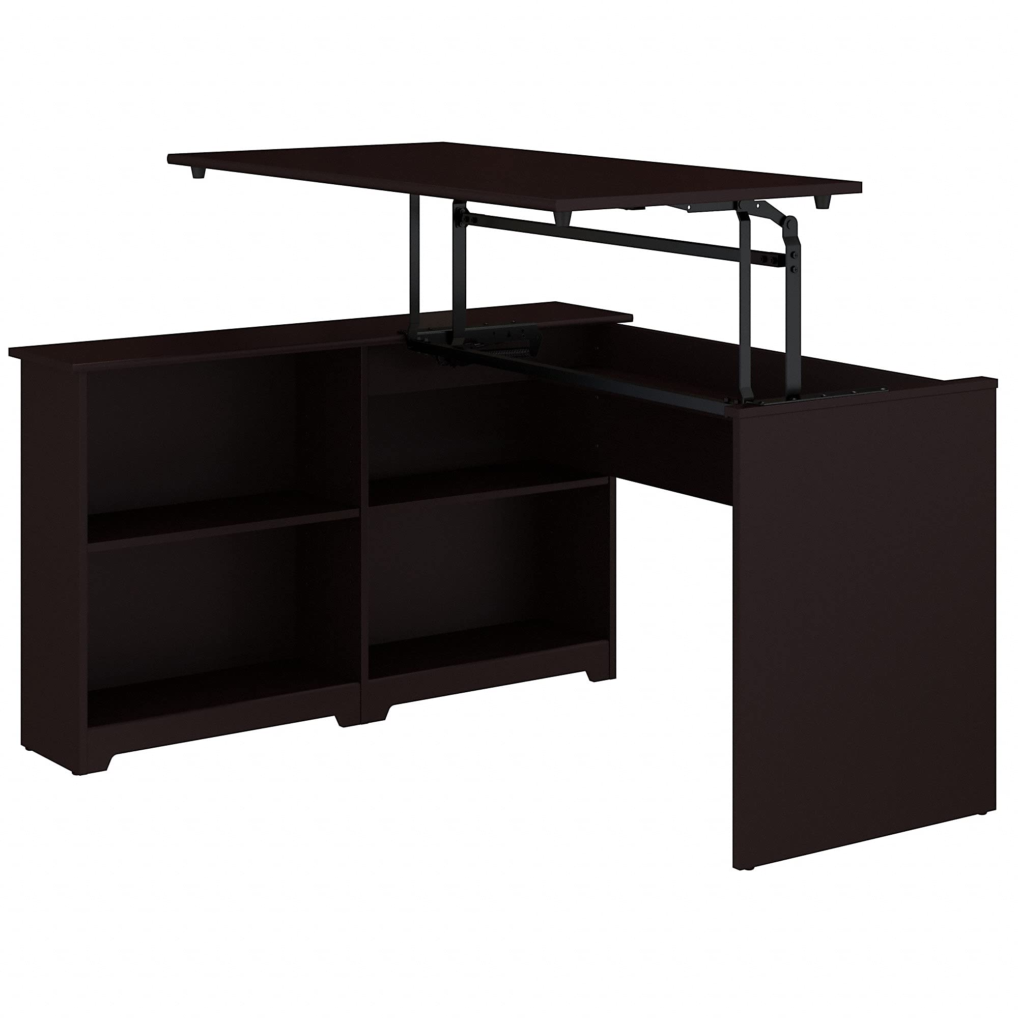 Buy Bush Furniture Cabot 52W 3 Position Sit to Stand Corner Bookshelf