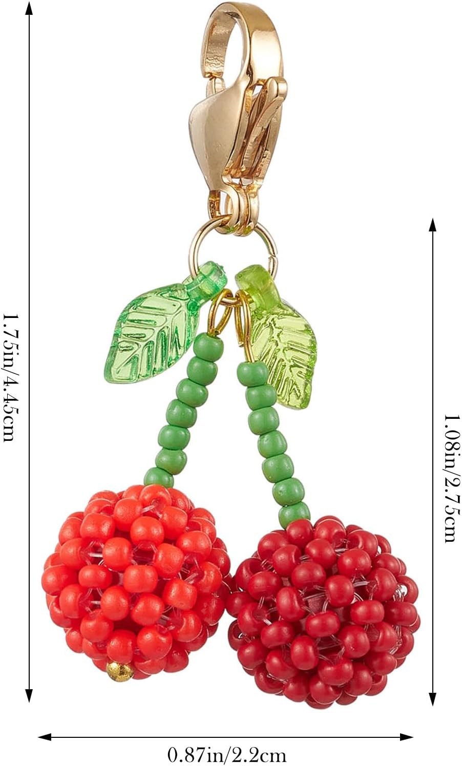 1 Pieces Bag Charms Keychain Purse Accessories Charms Cute Glass Beads Pendants for Women Handbag DIY Supplies - Image 2