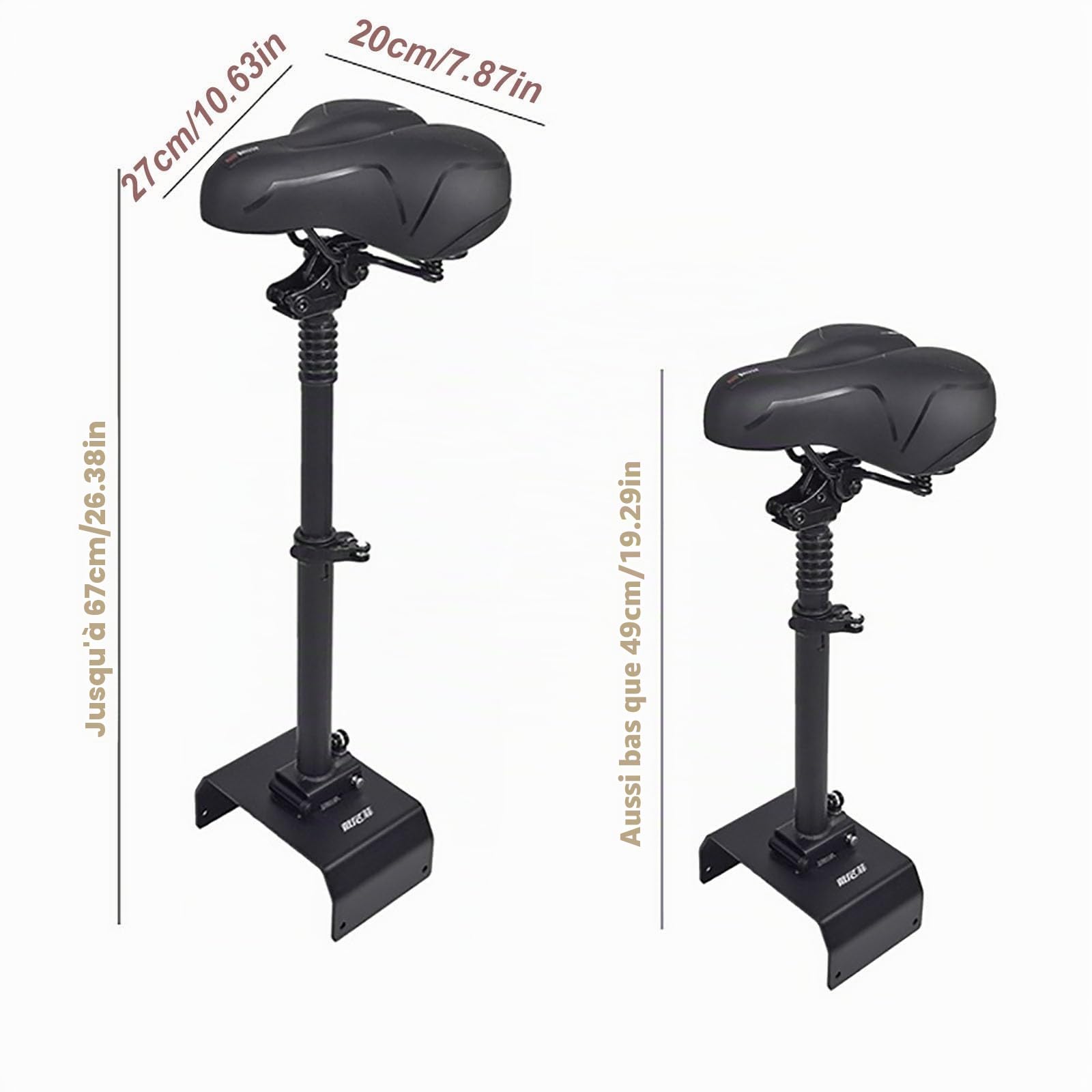 Selle de Trottinette électrique, siège Pliable et Amortisseur réglable en Hauteur, pour Ninebot E2Pro